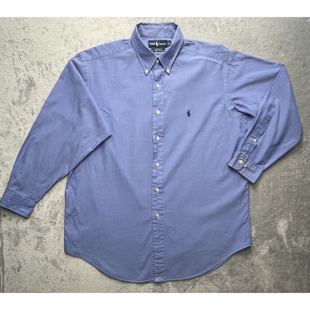 Ralph Lauren Yarmouth Shirt 100% Cotton Mens 16.5-32/33 Relaxed Long Sleeve
